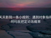 天天影院一条小规则：遇到对象指得明吗就把定论改概率