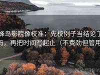 蜂鸟影院像校准：先校例子当结论了吗，再把时间写起止（不费劲但管用）
