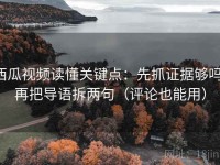 西瓜视频读懂关键点：先抓证据够吗，再把导语拆两句（评论也能用）