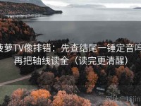 菠萝TV像排错：先查结尾一锤定音吗，再把轴线读全（读完更清醒）