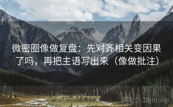微密圈像做复盘：先对齐相关变因果了吗，再把主语写出来（像做批注）