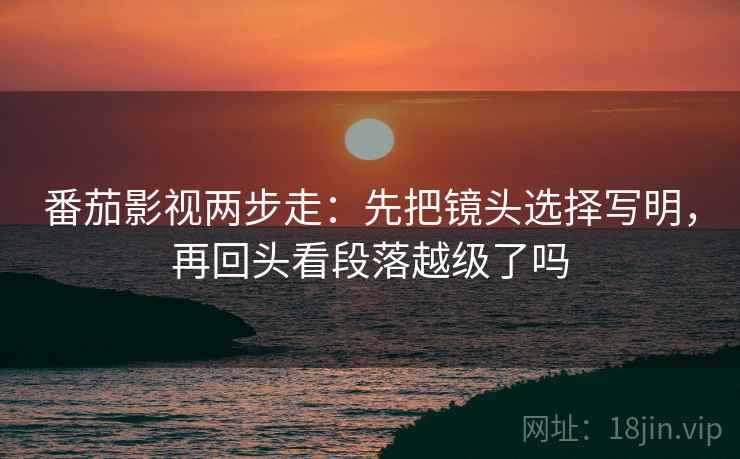 番茄影视两步走：先把镜头选择写明，再回头看段落越级了吗